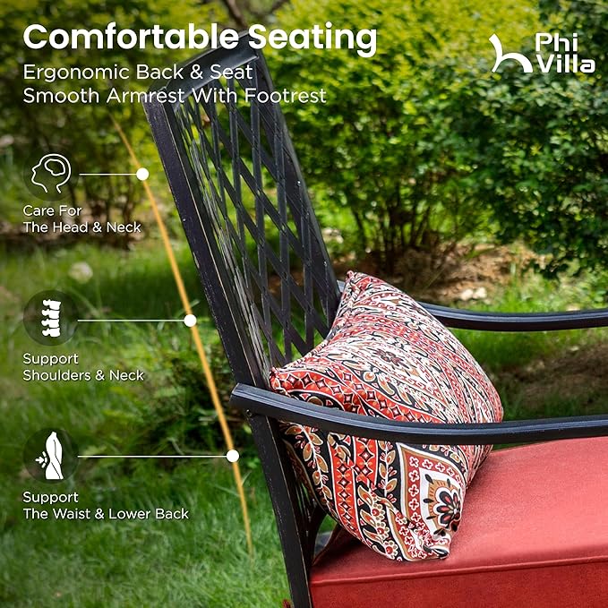 PHI VILLA 7 Piece Outdoor Bar Set, Counter Height Patio Bar Furniture - Image 2