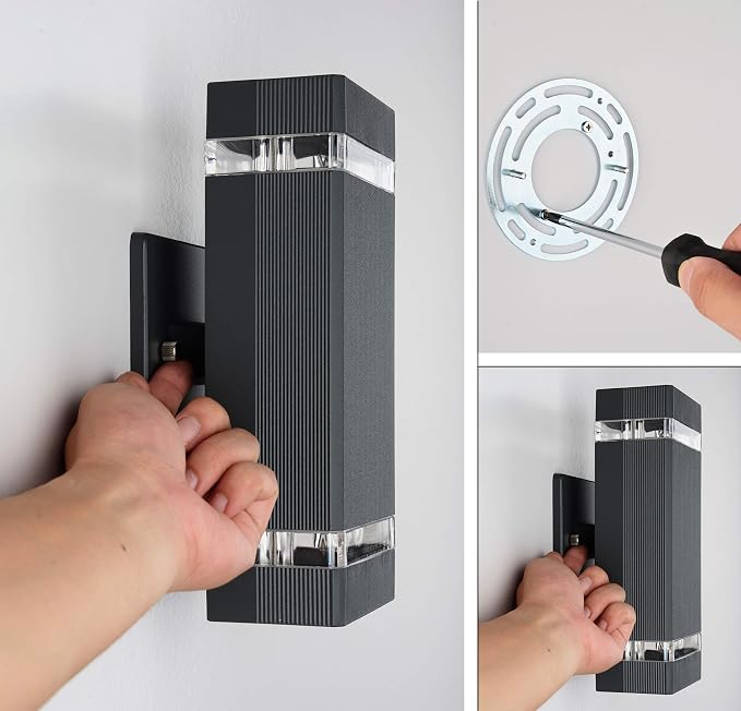 LMP 4 Pack LED Square Up and Down Lights Outdoor Wall Light，Body in Aluminum - Image 5