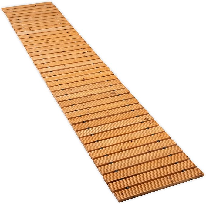 Plow & Hearth Outdoor Wooden Pathway, Natural Waterproof Weatherproof Hardwood - Image 9