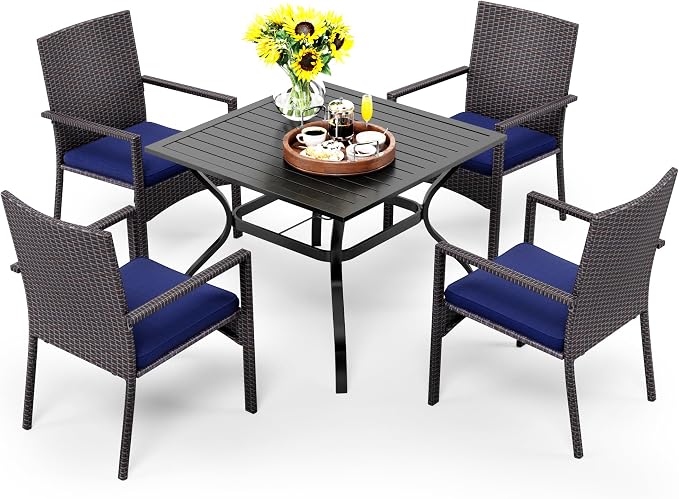 PHI VILLA 5 Piece Patio Dining Table Set by PHIVILLAThepioneerofcomfortablehouseholdsupplies