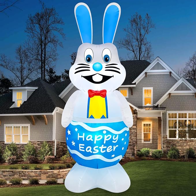 MICOCAH 5FT Tall Easter Inflatable Bunny Outdoor Decoration, Standing Cute Blow by MICOCAH