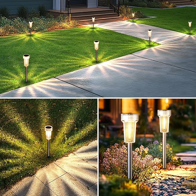 Mancra Solar Lights Outdoor Waterproof, 8 Pack Stainless Steel Tungsten Bulb - Image 7