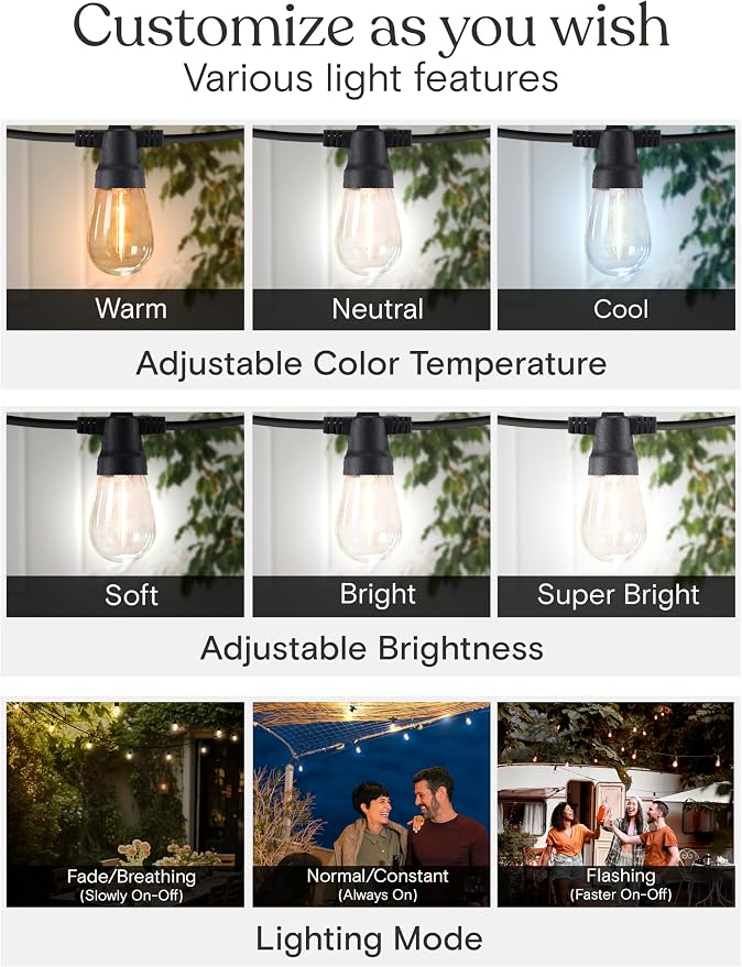 Brightech Ambience Pro 27-Ft Solar String Lights - Image 6