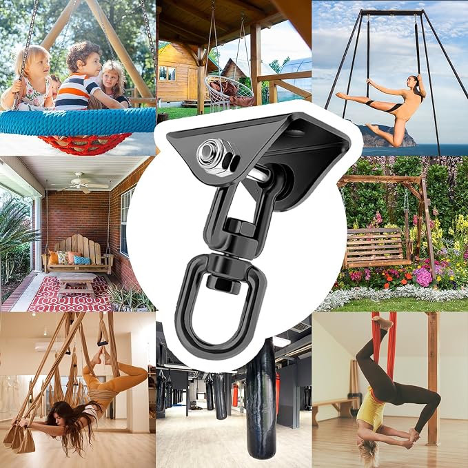Heavy Duty Hammock Hanging Kit, 360° Rotating 1200 lb Swing Hangers - Image 7