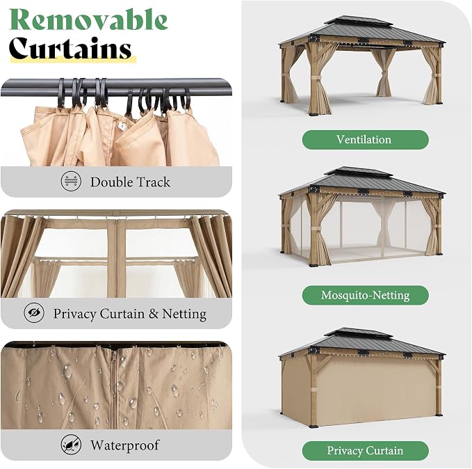 AMERLIFE 12' x 16' Heavy Duty Hardtop Gazebo - Image 4