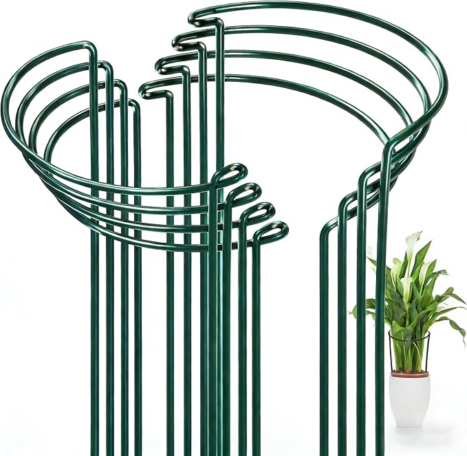 FEED GARDEN 8 Pack Plant Support Stakes, Peony Cages and Supports, Metal Garden by FEEDGARDEN