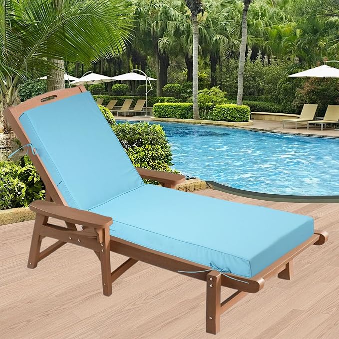 Outdoor Chaise Lounge Cushions Set of 2, Waterproof Fade Resistant Patio - Image 6