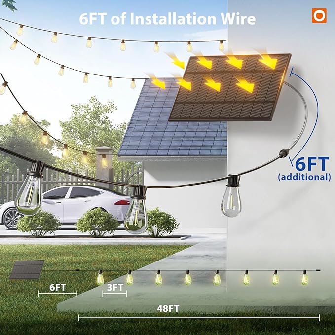 addlon 54FT Solar String Lights Outdoor Waterproof - Image 6
