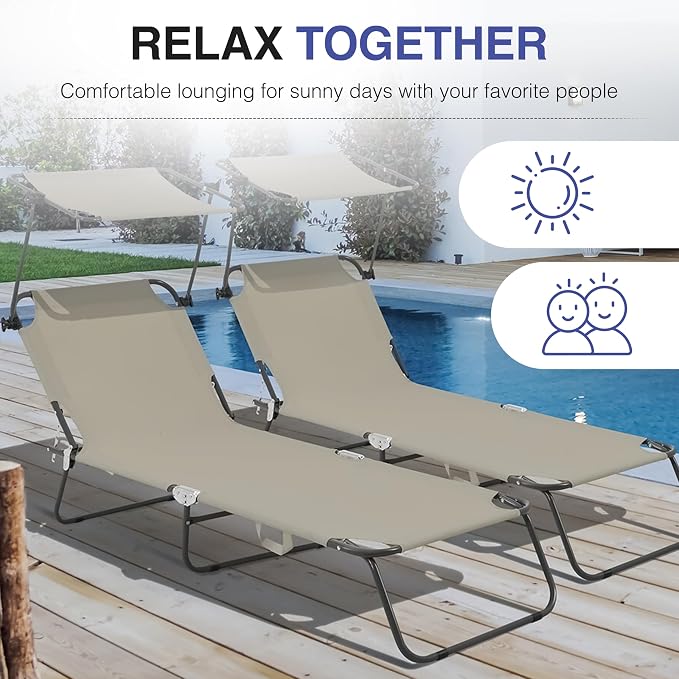 Folding Outdoor Lounge Chair - Image 4