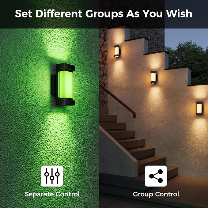 XMCOSY+ Outdoor Wall Lights, 2100LM Smart LED Porch Lights Outdoor, RGBCW - Image 7