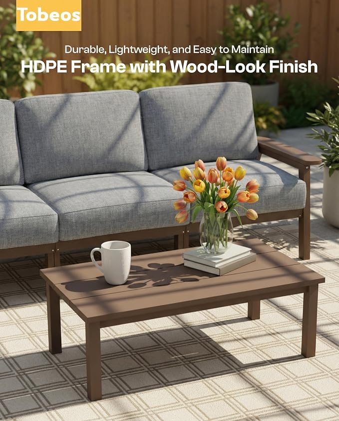 HDPE 5 Piece Patio Furniture Set, Outdoor Couch - Image 6