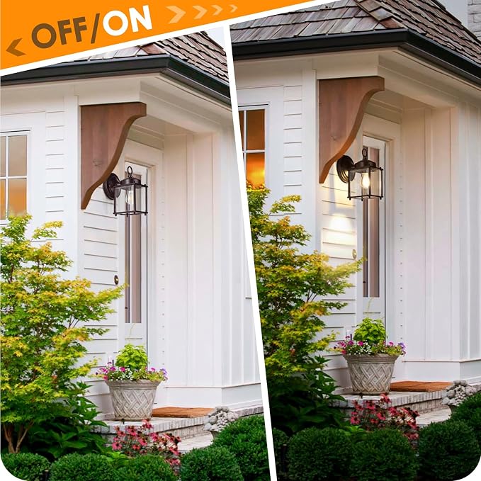 Outdoor Wall Lantern, Exterior Dark Chocolate Waterproof Wall Sconce Lighting - Image 5