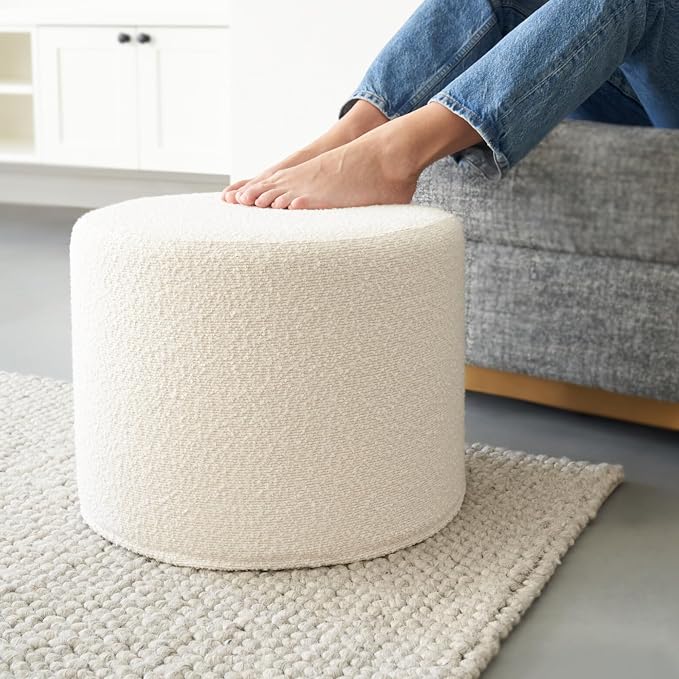 ZICOTO Beautiful Boucle Pouf Ottoman and Foot Rest by ZICOTO