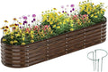 Galvanized Metal Planter Round Raised Garden Bed Kit by ZFHgarden