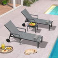 PURPLE LEAF 3 Pieces Outdoor Chaise Lounge Aluminum Patio Lounge Chair by PURPLELEAF