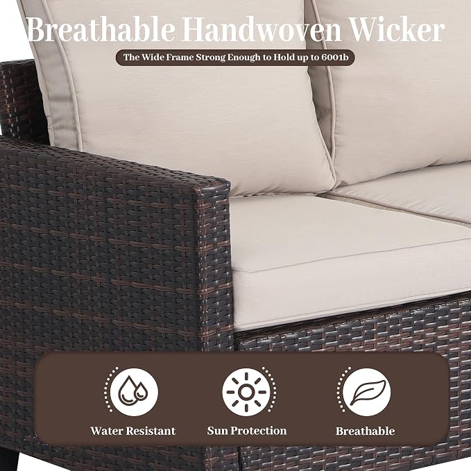 Rattan Outdoor Sofa 3-Seater - Image 6