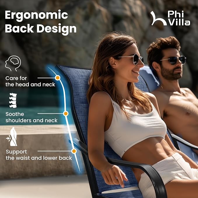 PHI VILLA 7 Piece Patio Dining Set, 6 Swivel Patio Chairs - Image 5