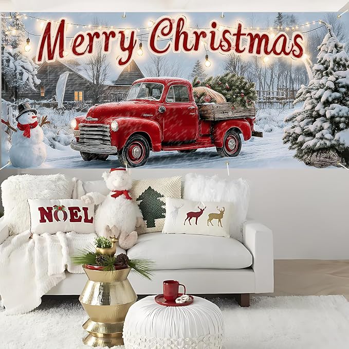 Christmas Garage Door Banner 6x13FT, Merry Christmas Garage Door Cover - Image 5