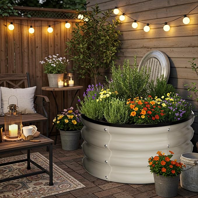 ZXZYHFTY Round Galvanized Raised Garden Bed kit, Round Large Metal Raised - Image 7