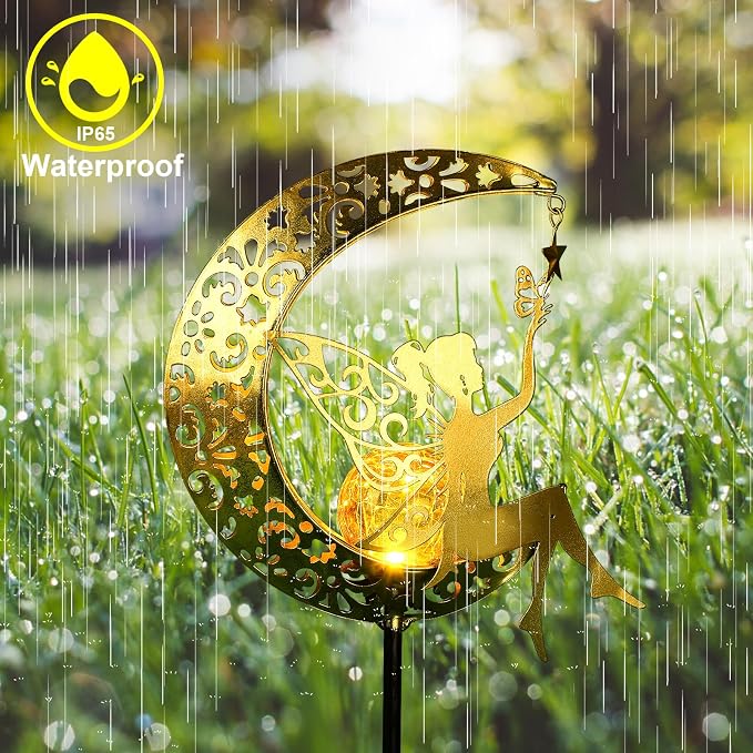 ZKLiLi Solar Lights Garden Decorations, Moon Fairy Light, Solar Statues Outdoor - Image 5