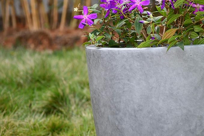 Kante 18 Inch Dia Round Concrete Planter, Indoor Outdoor Large Plant Pot - Image 14