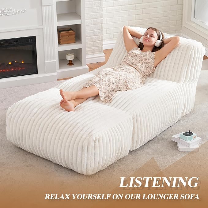 Hobestluk Big Bean Bag Lounger Chairs Large Beanbag Chair - Image 3