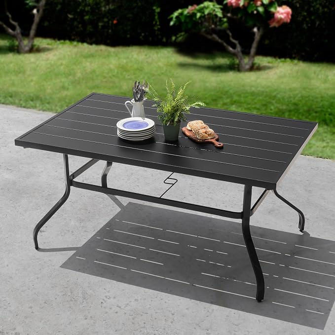 NUU GARDEN Outdoor 61" x 37" Rectangle Dining Table - Image 3