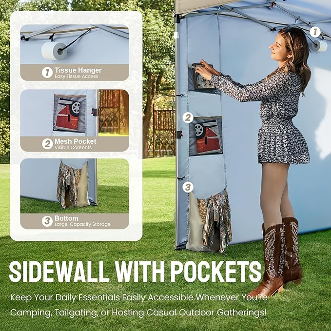 CROWN SHADES Canopy Tent 10x10 Pop Up Canopy Outdoor Shade - Image 4