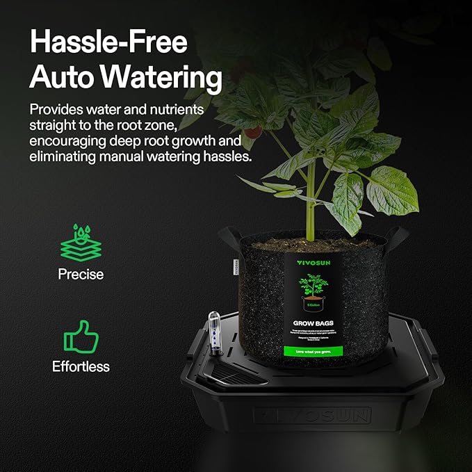 VIVOSUN 4-Pack FlexFeed Self-Watering Pots, Auto Irrigation Fabric Pot Base - Image 2