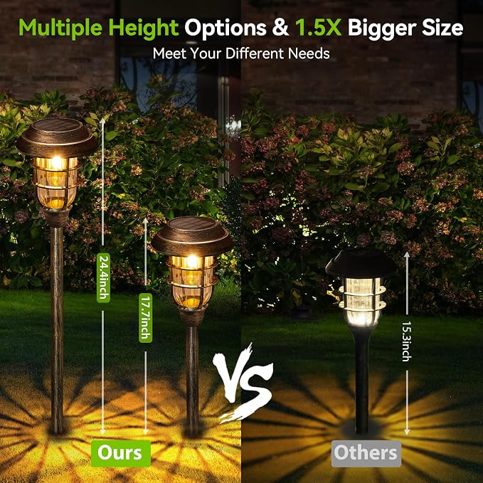 LETMY Solar Outdoor Lights, 8 Pack Bright Solar Pathway Lights Outdoor - Image 5