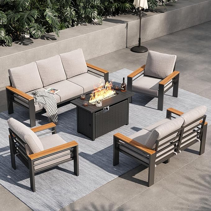 Aoxun Aluminum Outdoor Patio Furniture Set, 8-piece Outdoor Sectional by Aoxun