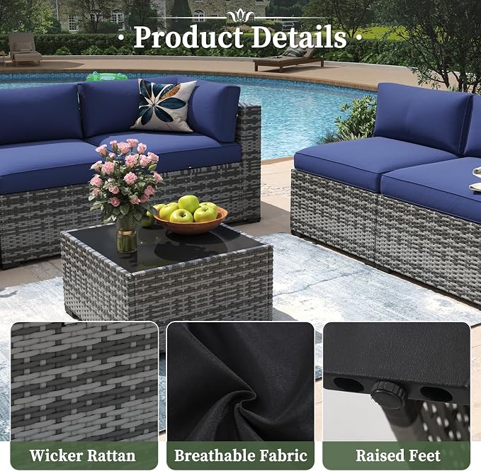 Aoxun 15 Piece Patio Furniture Set - Image 8