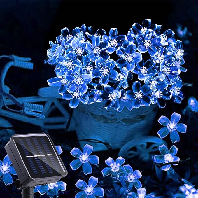 ITICdecor Outdoor Solar Flower String Lights Waterproof 50 LED Fairy Light by ITICdecor