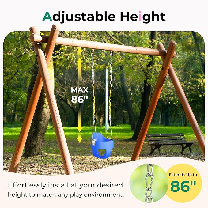 DECORLIFE Toddler Swing Seat, Outdoor Baby Swing - Image 6