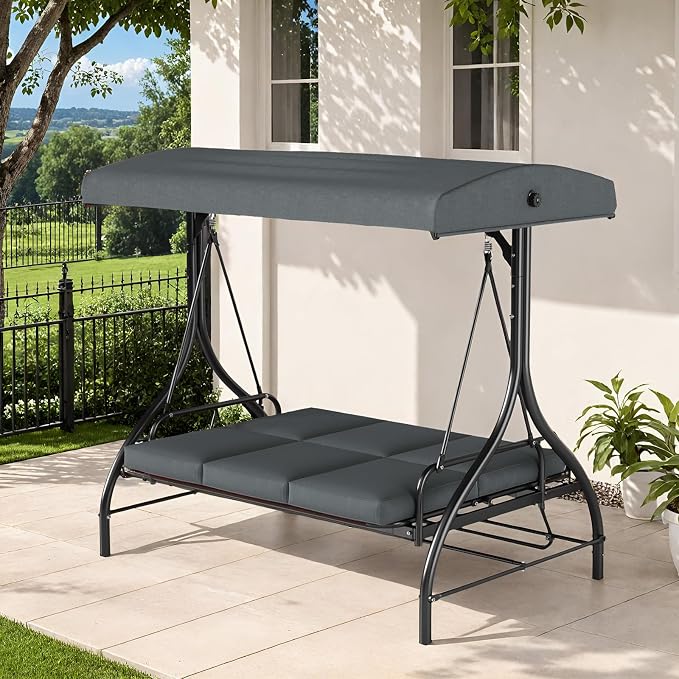 TLSUNNY 3-Seat Outdoor Patio Porch Swing - Image 3