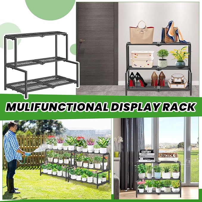 3 Tier Stair Style Metal Plant Stand - Image 7