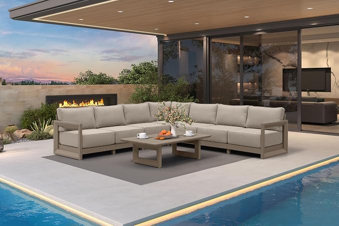 PURPLE LEAF Patio Furniture Set L-Shaped Outdoor Couch by Unknown