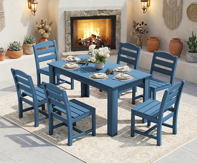 SERWALL Outdoor Dining Sets for 10, HDPE Dining Sets for 10 Person - Image 7