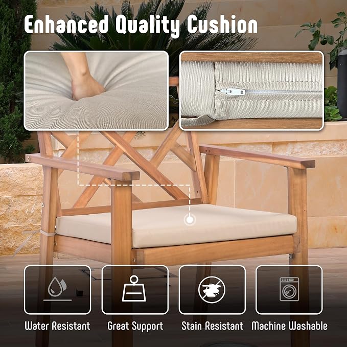 Outdoor Patio Furniture Set, 4 Piece Patio Sofa Bench and 2 Single Sofa Chairs - Image 3
