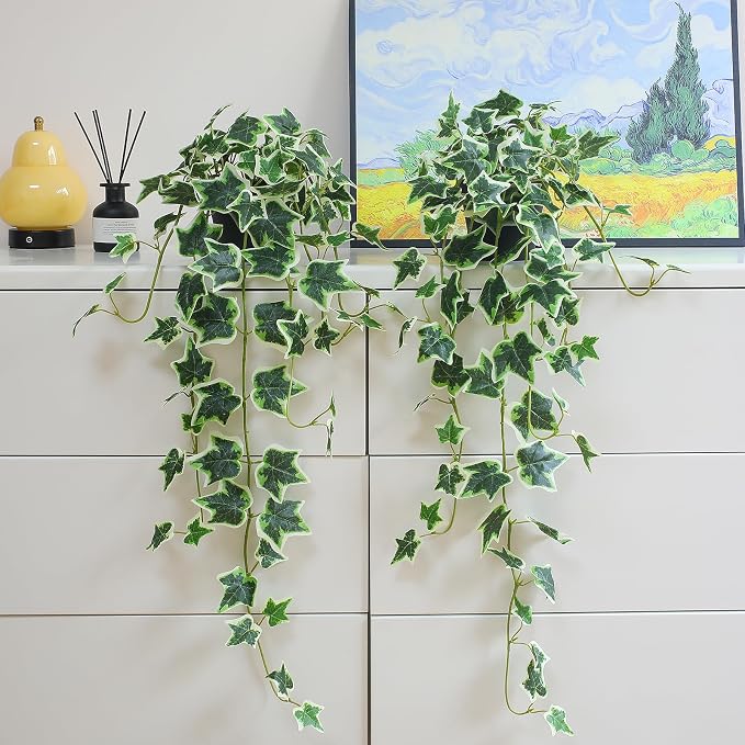 Fake English Ivy Plants in Pots Set of 2 – Realistic Artificial Ivy Greenery - Image 4