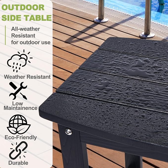 Y&M Outdoor Side Table, HIPS Adirondack Small Single Table, Waterproof Square - Image 7