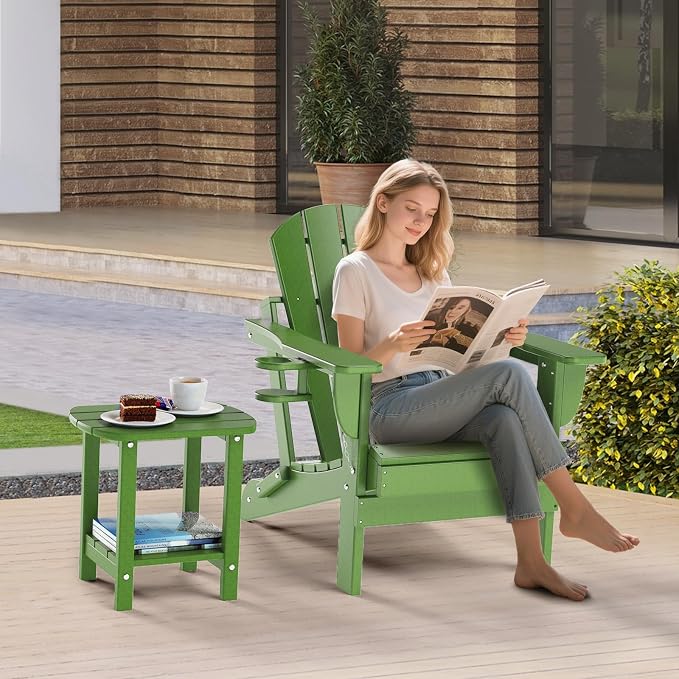 Nalone Adirondack Side Table, 16.5" Outdoor End Table, HDPE Plastic, Small - Image 2