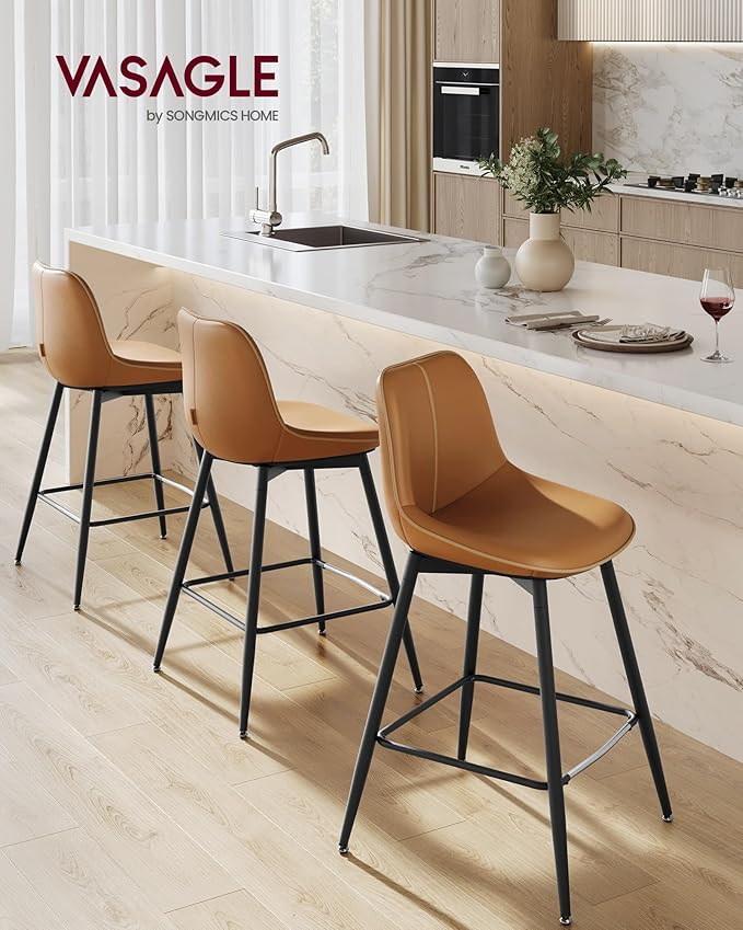 VASAGLE Bar Stools Set of 2, Counter Height Bar Stools - Image 3