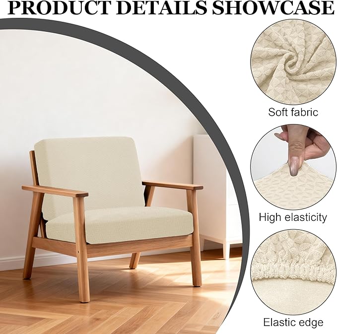 4Pcs Patio Stretch Cushion Covers, Outdoor Sofa Replacement Cover Slipcovers - Image 3