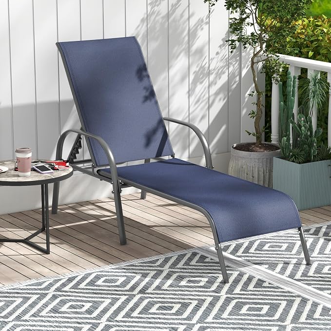 Giantex Patio Lounge Chair, Outdoor Chaise Lounge - Image 5