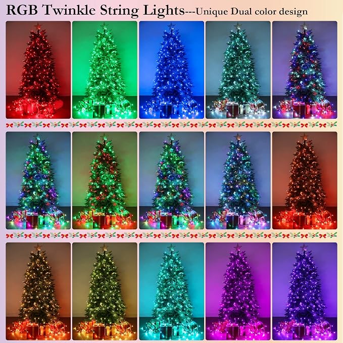 Joomer Color Changing Christmas String Lights, 164FT 500 LED RGB LED String - Image 5