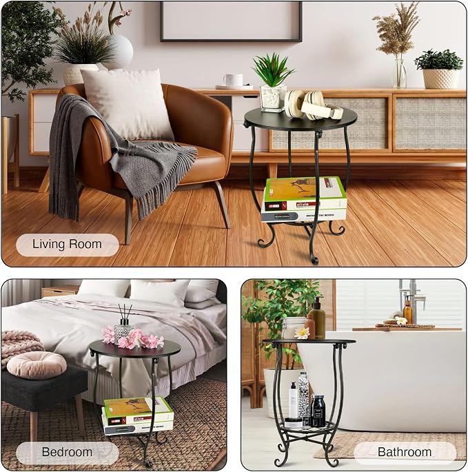 2 Tier Outdoor Side Table, Suitable - Image 4