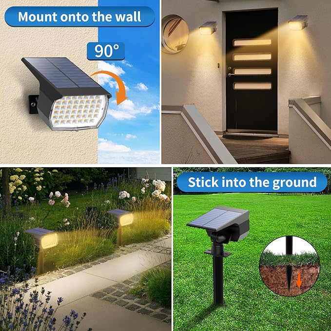 Solar Spot Lights Outdoor 10 Pack, Solar Landscape Spotlights Waterproof - Image 7