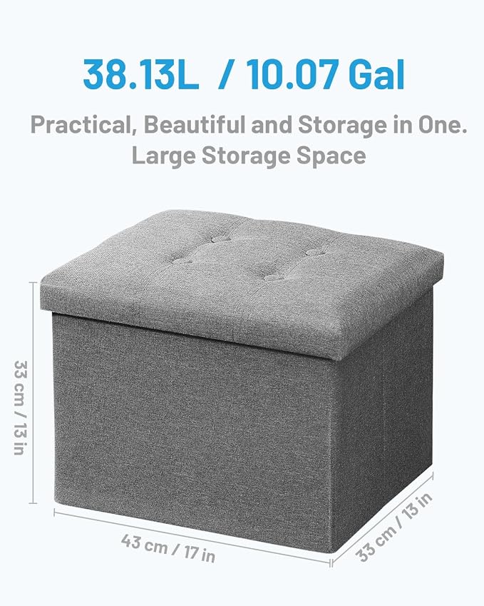 AmasSmile Light Gray Ottoman - Image 3