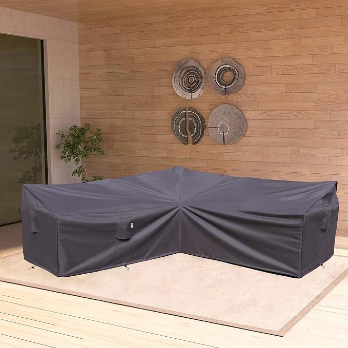 Heavy Duty Outdoor Sectional Sofa Cover, Waterproof 600D Patio Sectional Couch - Image 7